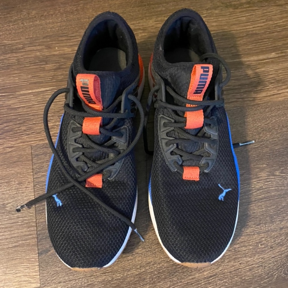Puma Pacer Future Athletic Shoes Sneakers black orange yellow blue size 11